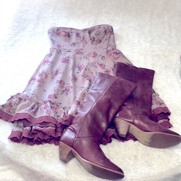 FREE PEOPLE floral dress dusty mauve - Picture 2 of 8